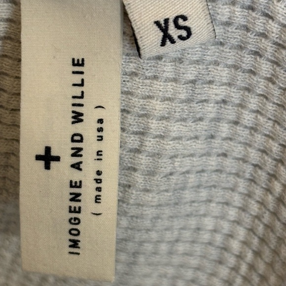 Imogene + Willie Waffle Knit Long Sleeve Tee | Heather Gray | Size XS - Picture 5 of 7